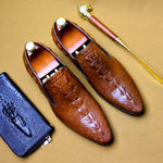 Phenkang Genuine Leather Black Mens Shoes Oxford Office Shoes For Men Luxury Dress Shoes Slipon Wedding Shoes For Men