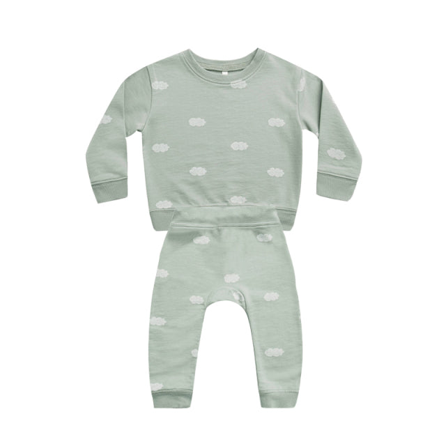 Fashion Baby Clothes Set Spring Toddler Baby Boy Girl Casual Tops Sweater + Loose Trouser 2pcs Newborn Baby Boy Clothing Outfits