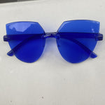 Ladies Cat Ear Sunglasses Frameless Jelly Transparent Sunglasses Retro All-in-one Ocean Piece Candy Color Sunglasses