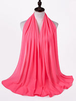 Muslim Bubble Chiffon Hijab Scarf Women Solid Color Soft Long Shawls and Wraps Georgette Islamic Head Scarves Ladies Hijabs