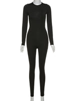 2021 Autumn Women Sexy Winter Jumpsuit Streetwear Long Sleeve Bodycon Solid Sport Fitness Overalls For Women
