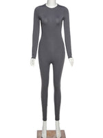 2021 Autumn Women Sexy Winter Jumpsuit Streetwear Long Sleeve Bodycon Solid Sport Fitness Overalls For Women