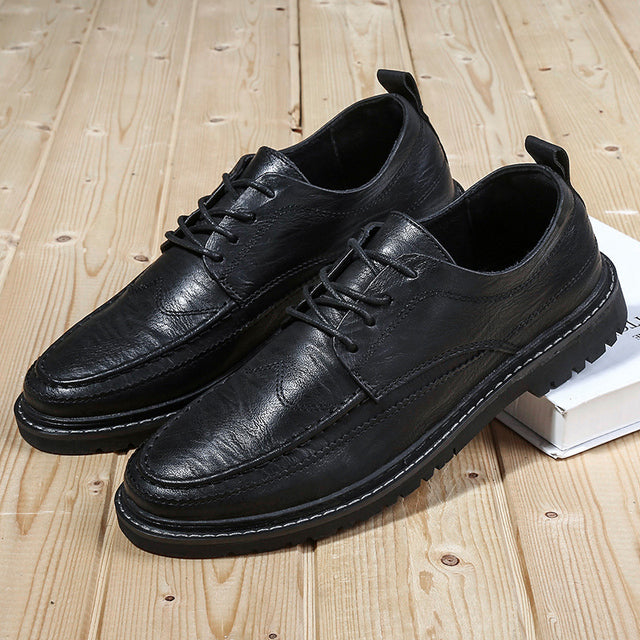 2021 New Men's Quality Leather Shoes British Business lace up fashion black Soft Leather Man Split Leather Dress Shoes men