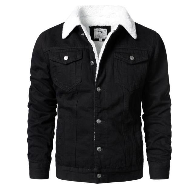 Men Light Blue Jean Jackets Casual Denim Coats New Men High Quality Wool Liner Thicker Winter Denim Jackets Warm Coats Size 6XL