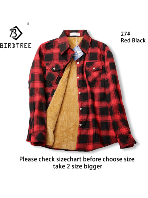 Velvet Thick Warm Women&#39;s Plaid Shirt Female Long Sleeve Tops M-5XL Winter Fleece Casual Check Blouse Autumn Clothes T77710A