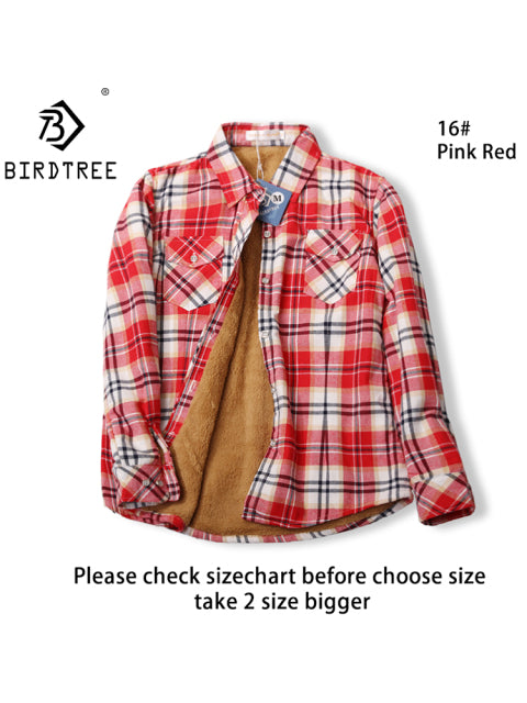 Velvet Thick Warm Women's Plaid Shirt Female Long Sleeve Tops M-5XL Winter Fleece Casual Check Blouse Autumn Clothes T77710A