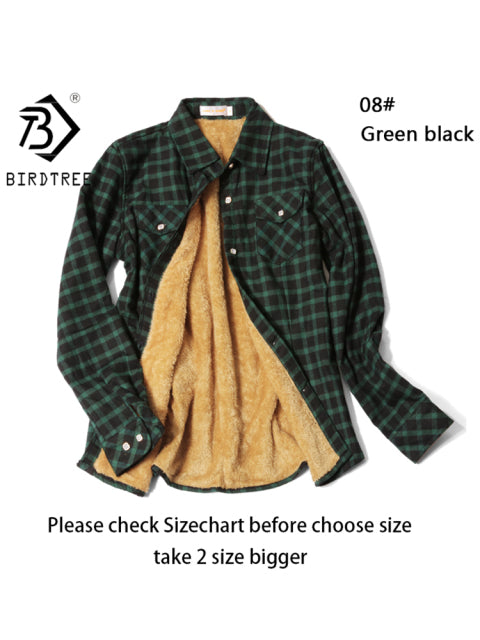 Velvet Thick Warm Women's Plaid Shirt Female Long Sleeve Tops M-5XL Winter Fleece Casual Check Blouse Autumn Clothes T77710A