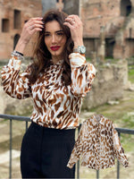 women satin blouse long sleeve zebra print shirts vintage office ladies tops femme chandails fashion blusa de mujer Chandails