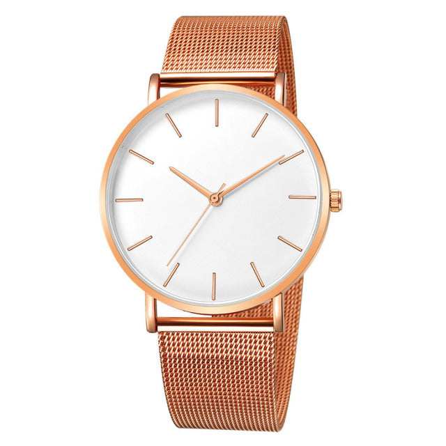 Women Watch Rose Gold Montre Femme 2022 Women's Mesh Belt ultra-thin Fashion relojes para mujer Luxury Wrist Watches reloj mujer