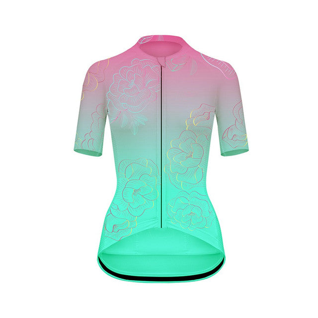 Outdoors Cycling Athletic Wear Breathable Team MTB Racing Sport Bicycle Jersey Ladies Cycling Clothing Short Bike Jersey