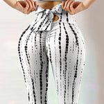 Bowknot Printing Workout Leggings Sports Running Athletic Pants Fitness Running Gym Exercise Training Bottoms Trousers Lady