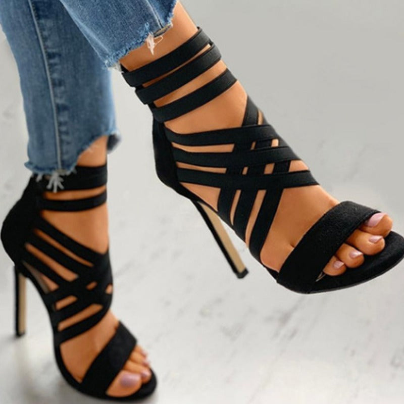 Pumps Women Shoes High Heels Women Sandals 2022 Zipper New Fashion Summer High Heels Sexy Ladies Peep Toe Shoes Women Pumps