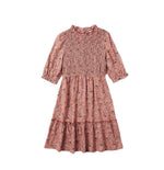 6M To 18Y Kids Baby Girls Teen Summer Dress Women Midi Dress 2022 Children Clothing Fashion Sisters Floral Baby Romper, #7001