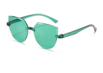 Ladies Cat Ear Sunglasses Frameless Jelly Transparent Sunglasses Retro All-in-one Ocean Piece Candy Color Sunglasses