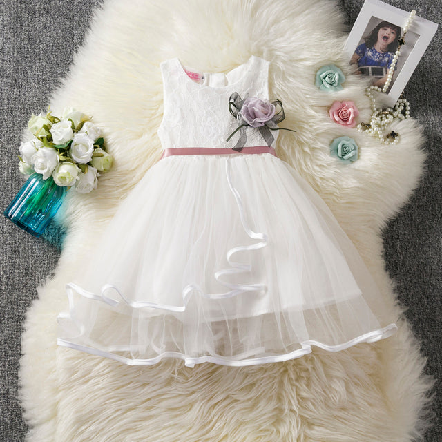 Girls Cosplay Cartoon Costume Kids Summer Short Sleeve Polka Dot Princess Dress Up Children Birthday Party Clothing