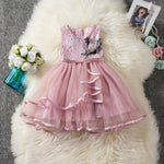 Girls Cosplay Cartoon Costume Kids Summer Short Sleeve Polka Dot Princess Dress Up Children Birthday Party Clothing