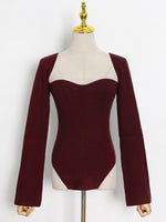 TWOTWINSTYLE White Side Split Knitted Women's Sweater Square Collar Long Sleeve Sweaters Female Autumn Fashion New Clothes 2022
