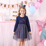 Kids Autumn Winter Dresses for Girls Star Sequins Princess Dress Girl Long Sleeve Party Vestidos Girls Dress Children Clothing