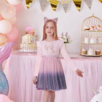 VIKITA Girls Dress Autumn Winter Kids Casual Long Sleeve Dress for Girl Unicorn Party Princess Dress Children Clothing 3-8 Years