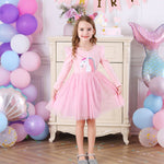 VIKITA Girls Dress Autumn Winter Kids Casual Long Sleeve Dress for Girl Unicorn Party Princess Dress Children Clothing 3-8 Years