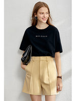 Amii Minimalism Spring Female Offical Lady Blazer Women,Lace Vneck Tanks,High Waist Women's pants Female Shorts 12060909
