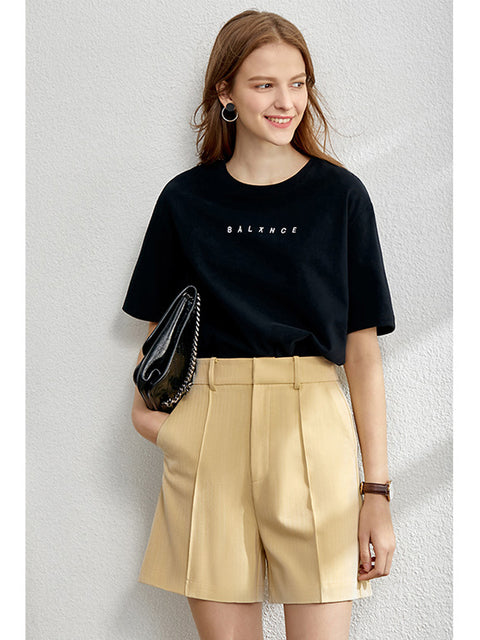 Amii Minimalism Spring Female Offical Lady Blazer Women,Lace Vneck Tanks,High Waist Women's pants Female Shorts 12060909