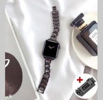 Luxury Watch Band for Apple Watch 7 41 45mm 6 5 4 3 Women Lady Diamond Stainless Steel Bracelet for iWatch 7 44 40 42 38MM Strap