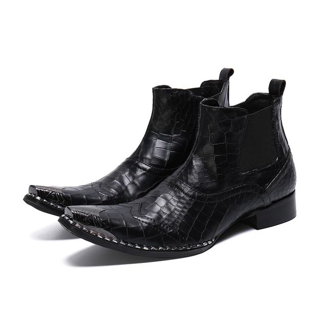 italian military dress boots steel pointed toe high heels western styles brown double buckle strap cowboy boots shoes man