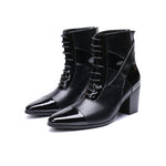 italian military dress boots steel pointed toe high heels western styles brown double buckle strap cowboy boots shoes man