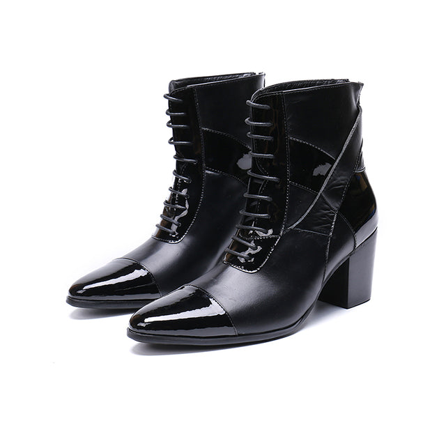 italian military dress boots steel pointed toe high heels western styles brown double buckle strap cowboy boots shoes man