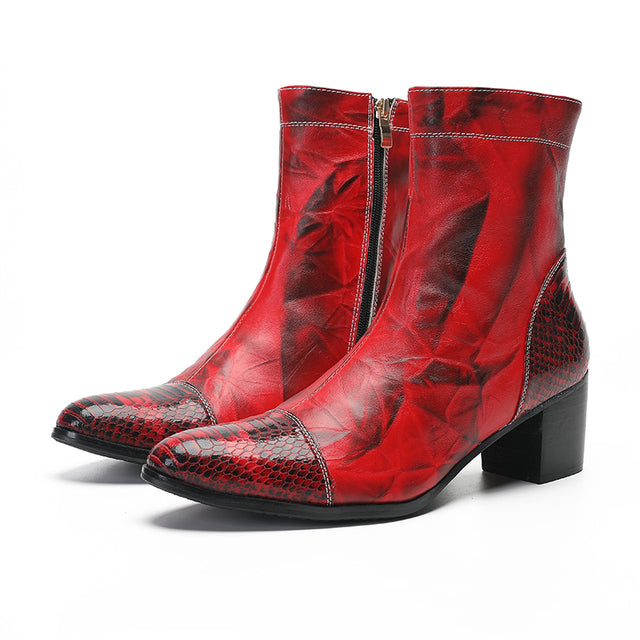 italian military dress boots steel pointed toe high heels western styles brown double buckle strap cowboy boots shoes man