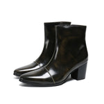 italian military dress boots steel pointed toe high heels western styles brown double buckle strap cowboy boots shoes man