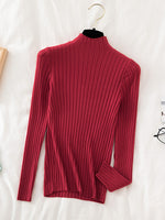 Croysier Pullover Ribbed Knitted Sweater Autumn Winter Clothes Women 2022 High Neck Long Sleeve Slim Basic Woman Sweaters Tops