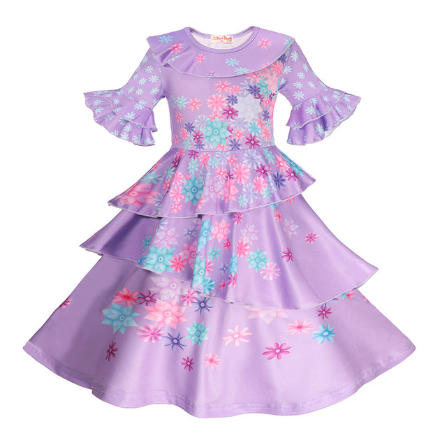 Disney Princess Party Dress up for Girls Halloween Frozen Elsa Jasmine Rapunzel Costume Kids Encanto Robe Clothing Birthday Gift