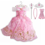Disney Princess Party Dress up for Girls Halloween Frozen Elsa Jasmine Rapunzel Costume Kids Encanto Robe Clothing Birthday Gift