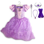 Disney Princess Party Dress up for Girls Halloween Frozen Elsa Jasmine Rapunzel Costume Kids Encanto Robe Clothing Birthday Gift