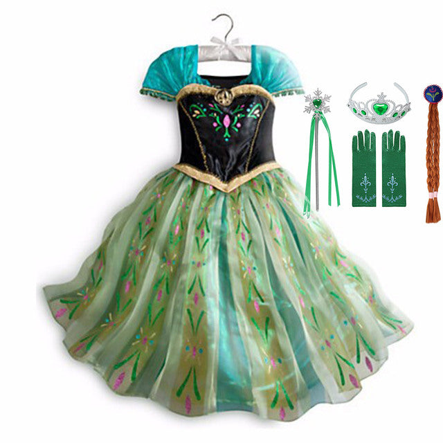 Disney Princess Party Dress up for Girls Halloween Frozen Elsa Jasmine Rapunzel Costume Kids Encanto Robe Clothing Birthday Gift