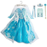 Disney Princess Party Dress up for Girls Halloween Frozen Elsa Jasmine Rapunzel Costume Kids Encanto Robe Clothing Birthday Gift
