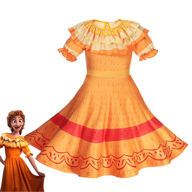 Disney Princess Party Dress up for Girls Halloween Frozen Elsa Jasmine Rapunzel Costume Kids Encanto Robe Clothing Birthday Gift
