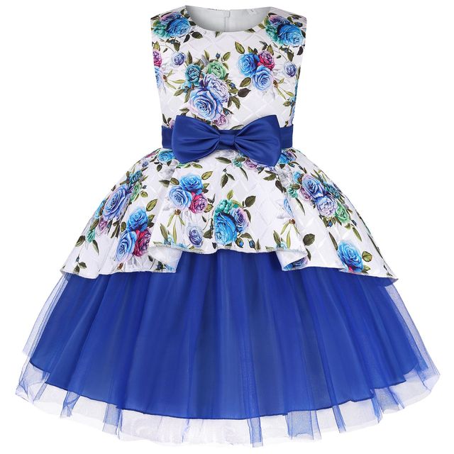 New Girls Kids Flower Elegant Causal Princess Party Dresses Children Clothing Christmas Birthday Wedding Party Baby Girl Dress