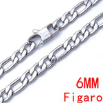 6/8 mm Customize Length Mens High Quality Stainless Steel Necklace Figaro Chain Fashion Jewerly Hot Sale Factory Offer