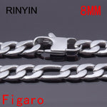 6/8 mm Customize Length Mens High Quality Stainless Steel Necklace Figaro Chain Fashion Jewerly Hot Sale Factory Offer