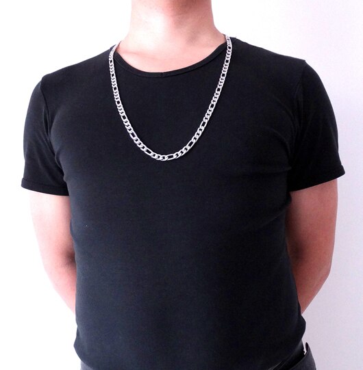 High Quality 8 mm 18'' - 36'' Inches Men  Customize Length Chain Stainless Steel Necklace Figaro Chain Fashion Jewerly