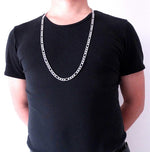 High Quality 8 mm 18'' - 36'' Inches Men  Customize Length Chain Stainless Steel Necklace Figaro Chain Fashion Jewerly