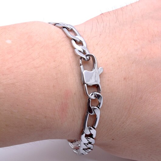 High Quality 8 mm 18'' - 36'' Inches Men  Customize Length Chain Stainless Steel Necklace Figaro Chain Fashion Jewerly