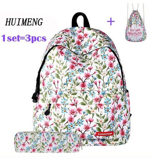 HUIMENG Backpack Universe Space Unicorn Backpack With Drawstring Bag and Pencil Case 3pcs Sets High Quality mochila feminina