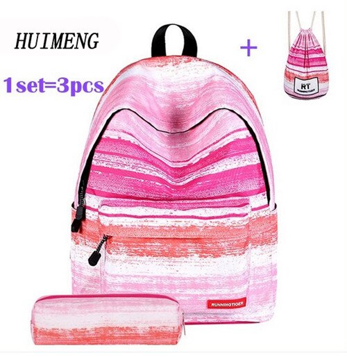 HUIMENG Backpack Universe Space Unicorn Backpack With Drawstring Bag and Pencil Case 3pcs Sets High Quality mochila feminina