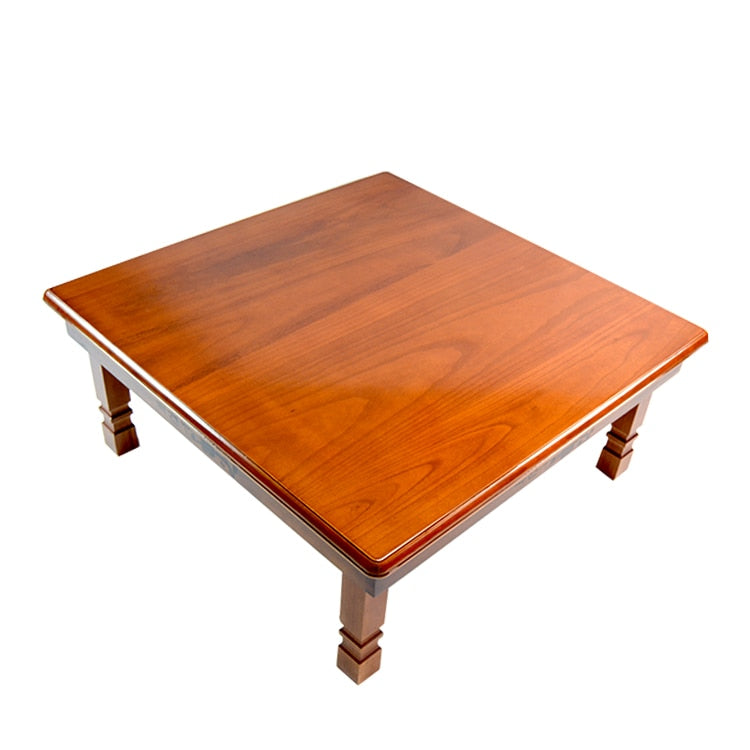 Solid Pine Wood Folding Table Square 80cm 2 Finish Natural/Brown Living Room Furniture Large Low Folding Coffee Table Wooden