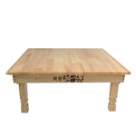 Solid Pine Wood Folding Table Square 80cm 2 Finish Natural/Brown Living Room Furniture Large Low Folding Coffee Table Wooden
