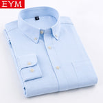 EYM Brand Men Casual Shirts 2018 Spring New Solid White Shirt Men Oxford Dress Shirt Youth Style Plus Size Male Shirt Clothing